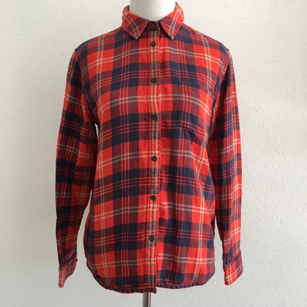 Madewell Plaid Red Button Down Shirt Size XS